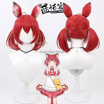 Amazon.co.jp: vtuber 赤見かるび コスプレウィッグ+耳 : ホビー